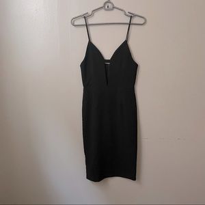 Krisa Little Black Dress cut out boned bodice cocktail dress